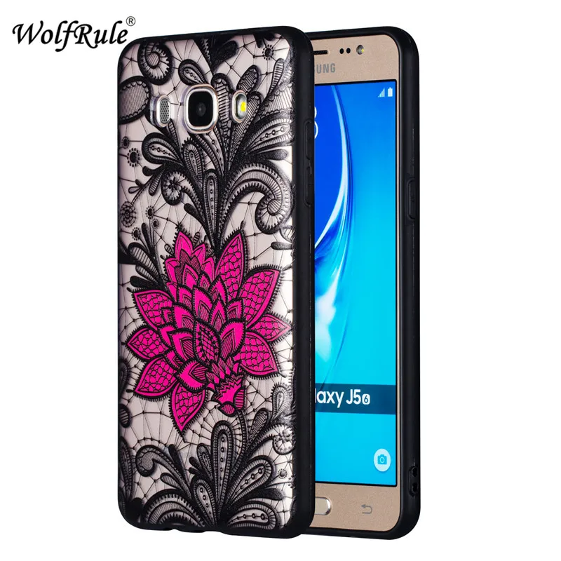 Чехол wolfrole для Samsung Galaxy J5 2016 черный кружевной мягкий чехол из ТПУ с красным