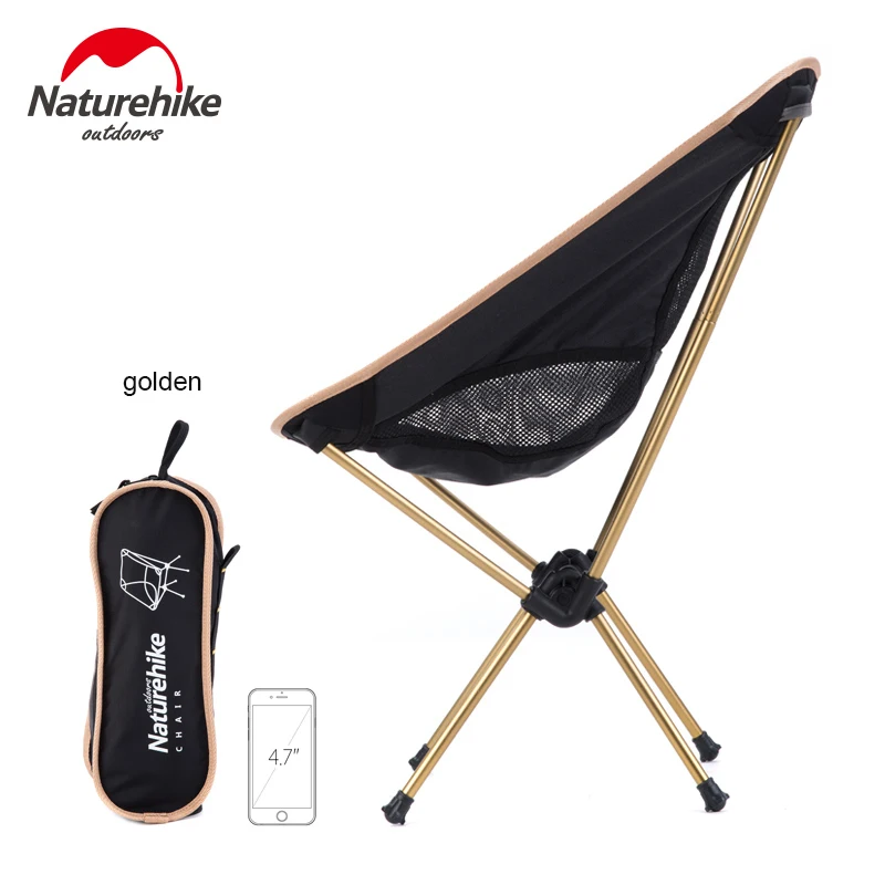 Naturehike открытый складной рыболовный стул для пикника барбекю пляж алюминиевый сплав портативный складной кемпинг рыболовный стул NH15Y012-L - Цвет: Golden