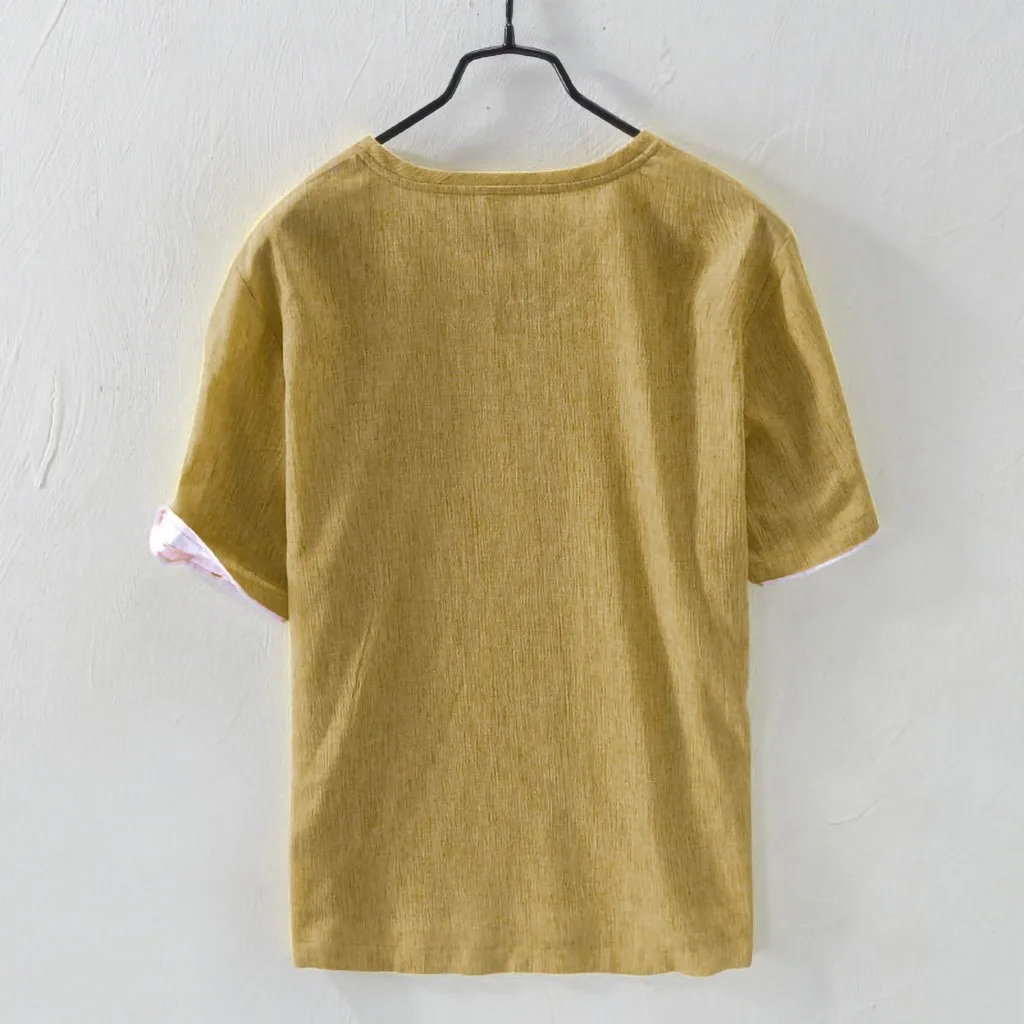 3XL Мужская льняная короткая Однотонная футболка женская летняя короткий рукав Тонкий Повседневный модный топ camiseta hombre зеленый