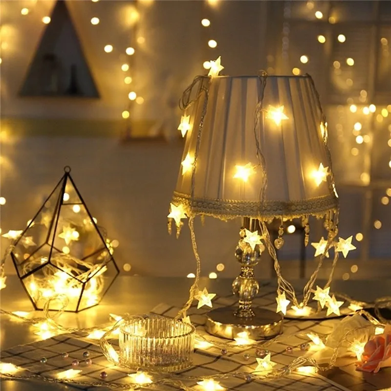 

Garland Outdoor DC5V USB LED Star String Lights Christmas Festoon Decoration For Wedding Holiday Party New Year Fairy Lights