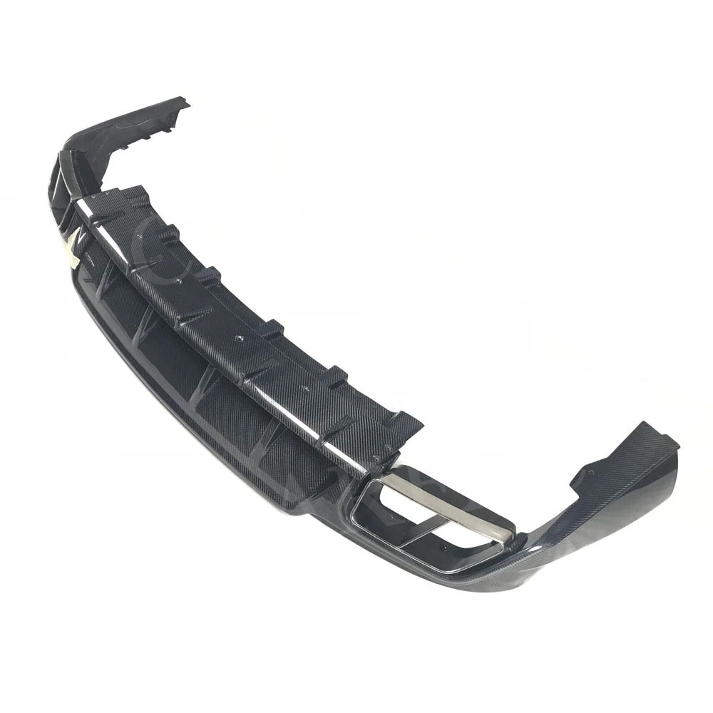 Углеродного волокна диффузор губа на задний бампер спойлер MS Стиль подходит для