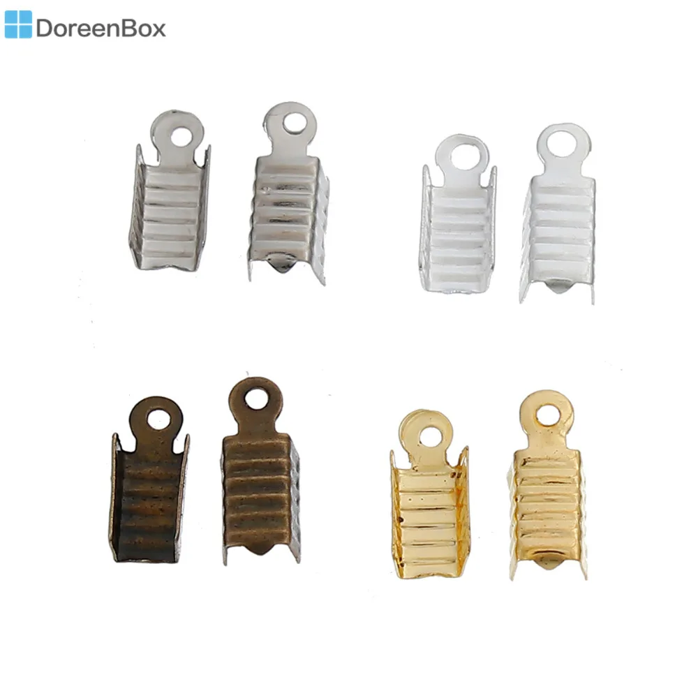 

Doreen Box Zinc Based Alloy Cord End Caps For Jewelry Necklace Bracelet Mixed 12mm( 4/8") x 5mm( 2/8"), 400 PCs