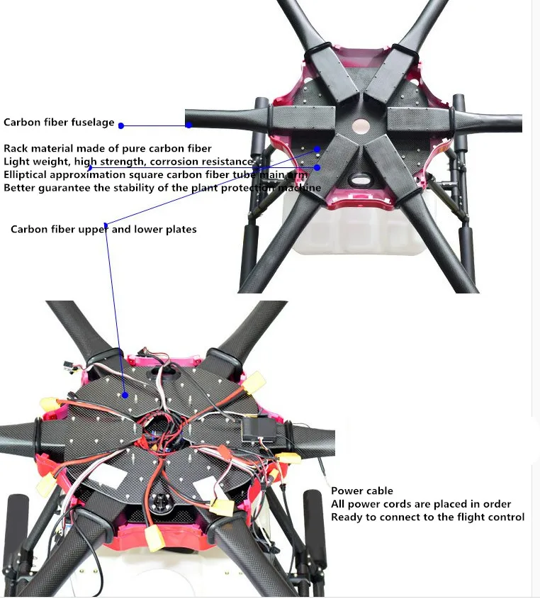 DIY S612 6-осевой сельскохозяйственных спрей drone 1500 колесная база 12L/кг чистого углеродного волокна складной каркас с изображением Железного человека для защиты растений mac