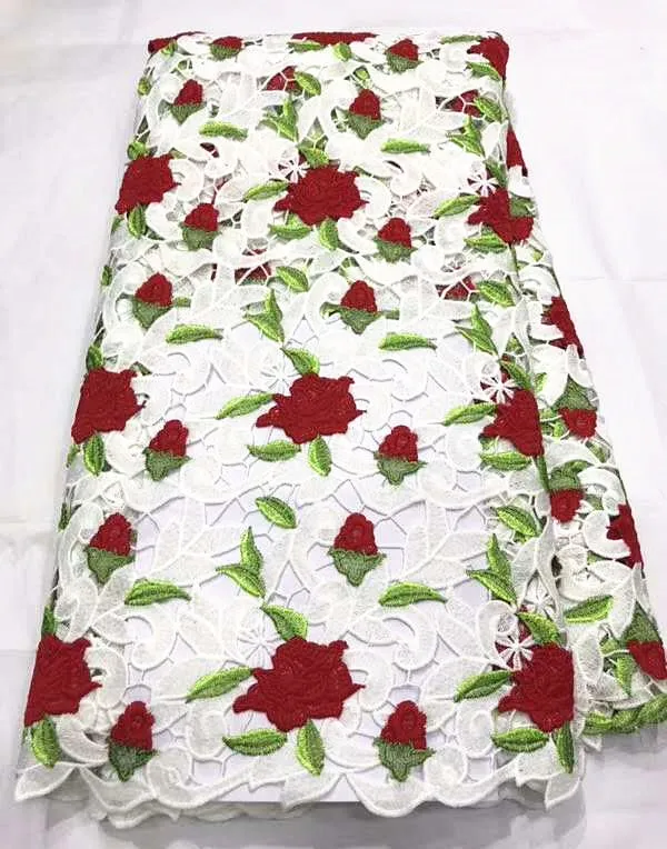 Последняя африканская молочная шелковая гипюровая кружевная Водорастворимая