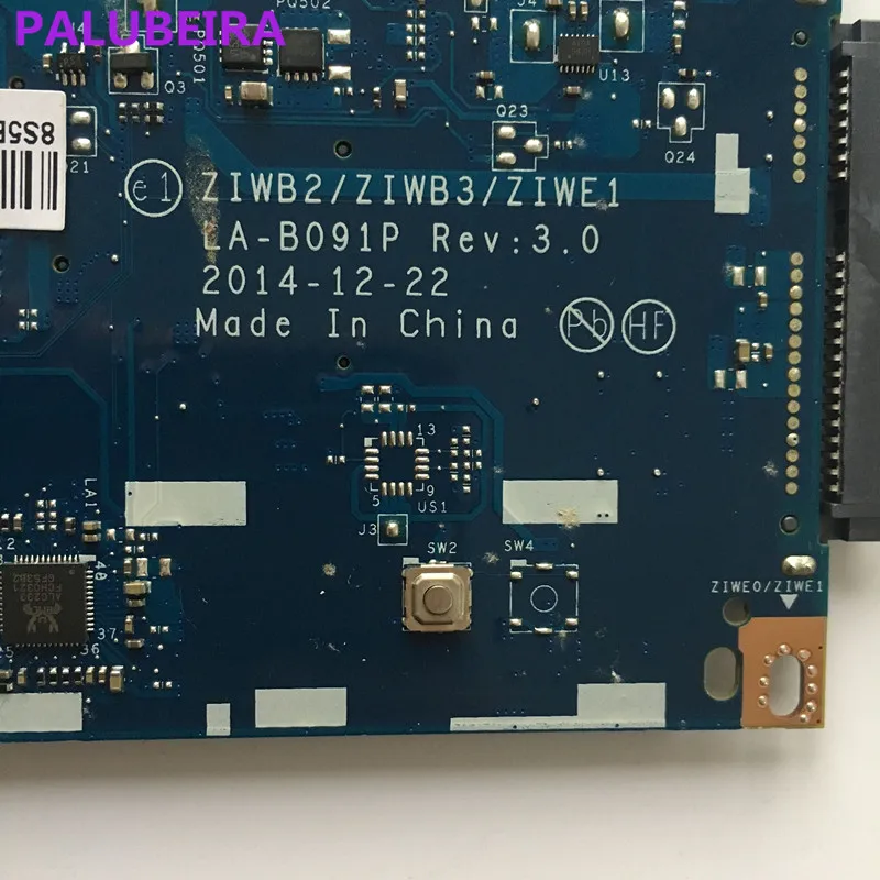 Материнская плата для ноутбука планшета Lenovo B50-70 ZIWB2/ZIWB3/ZIWE1 LA-B091P SR1E8 с процессором