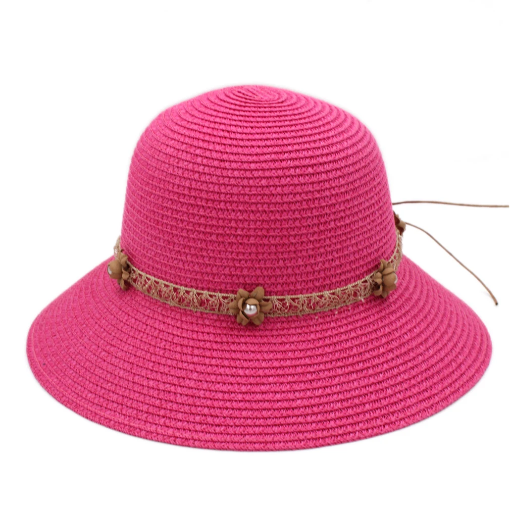 Mistdawn Floppy Brim женская соломенная шляпа летняя пляжная уличная шляпа от солнца котелок w/Цветочная кружевная лента Hatband размер 56-58 см