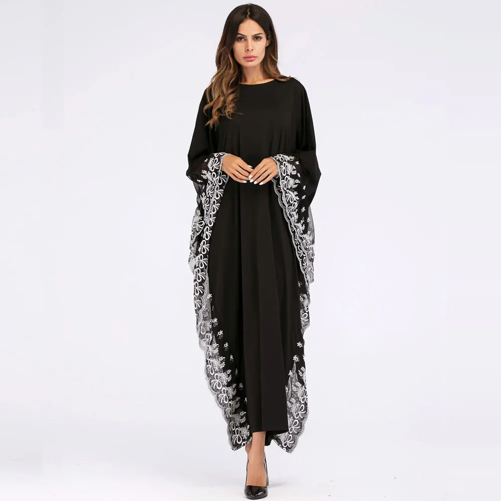 New Fashion Adult lace embroidered Loose Robe Dress Muslim Turkish Dubai Abaya Musulman Arab Worship Service | Тематическая одежда