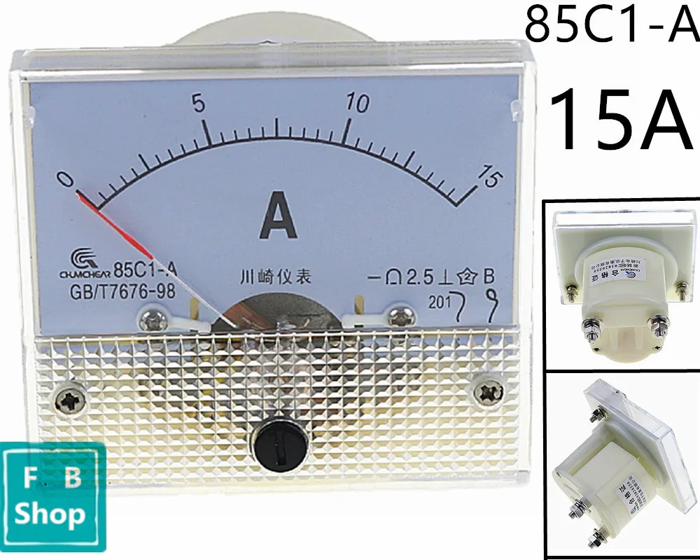 

1PCS 85C1-A 15A DC Analog Meter Panel AMP Current Ammeters 85C1 0-15A Gauge