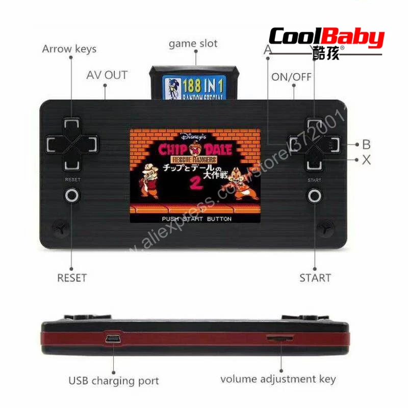 2 8 дюймовый ЖК дисплей Портативный PmP 6000 Ручной игровой плеер встроенный 500 игр шт
