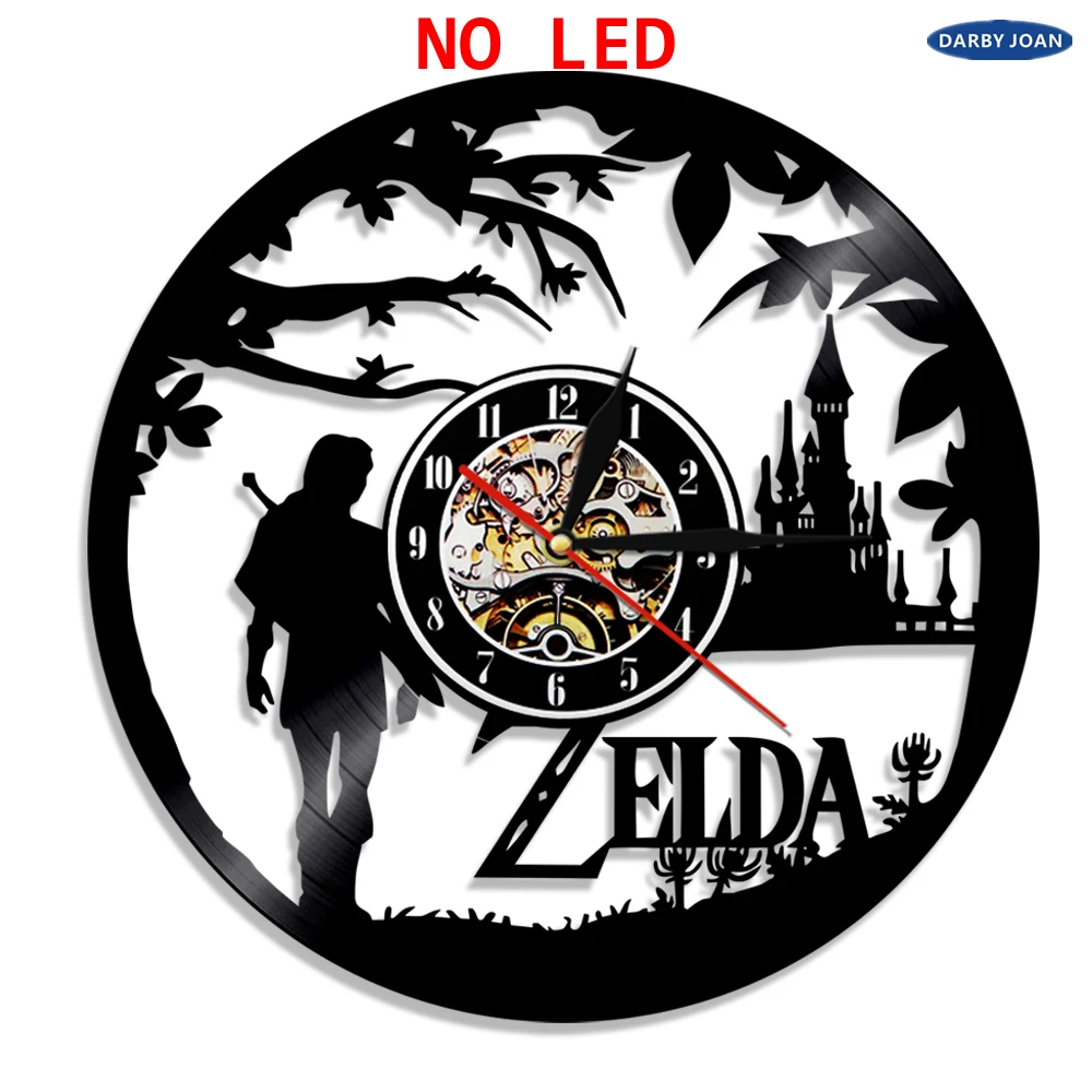 Legend of Zelda ручной работы светодиодный виниловые часы изменение цвета освещения LP настенный светильник дистанционное управление подсветка классный подарок для гостиной