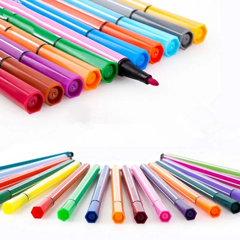 36 цветов моющиеся безопасные цветные ручки набор кистей маркер Хайлайтер для