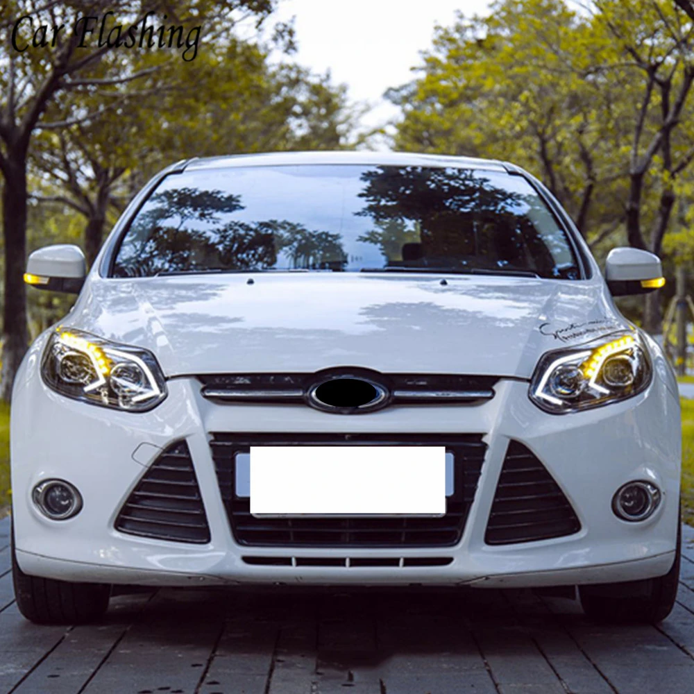 Автомобильный Стайлинг для Ford Focus фары 2012 2013 2014 Передняя светодиодная фара DRL