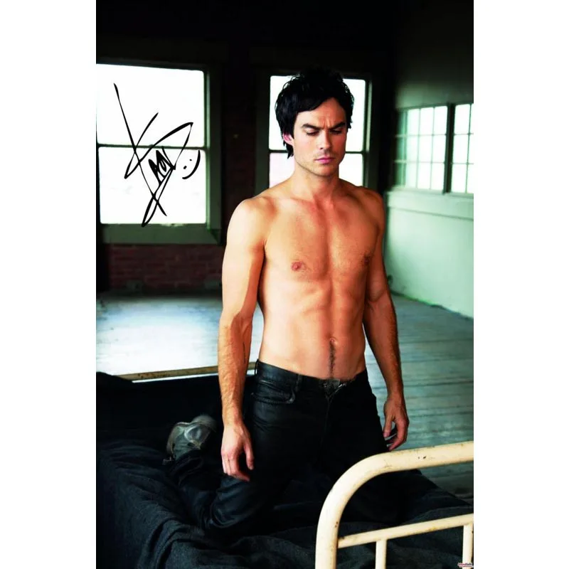 Домашний декор Йен Сомерхолдер холст ткань тканевый плакат изготовленный на