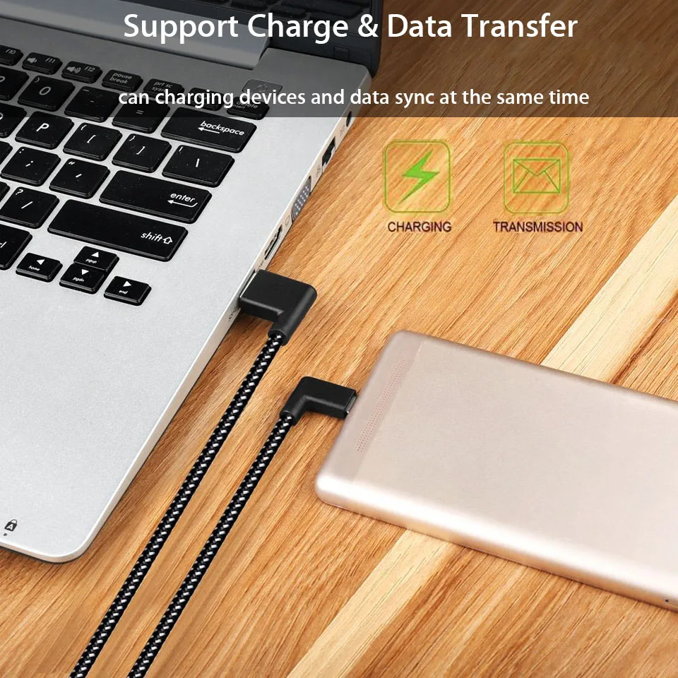 Кабель для быстрой зарядки 90 градусов L образная форма Usb Тип C 20 см 1 м 2 кабель usb c