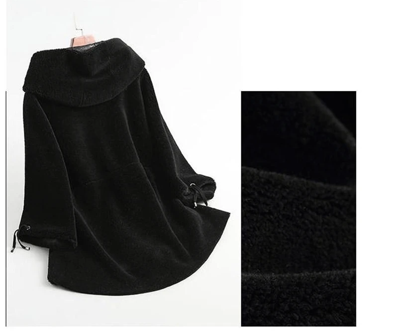 Новинка, Женское зимнее шерстяное пальто с капюшоном и поясом, Овечья стрижка, женское повседневное теплое модное пальто из натуральной овечьей шерсти