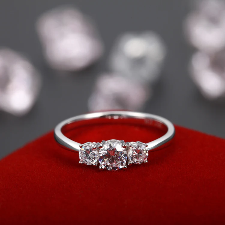 Обручальное кольцо с бриллиантами ZOCAI из белого золота диаметром 0 50 карат модель