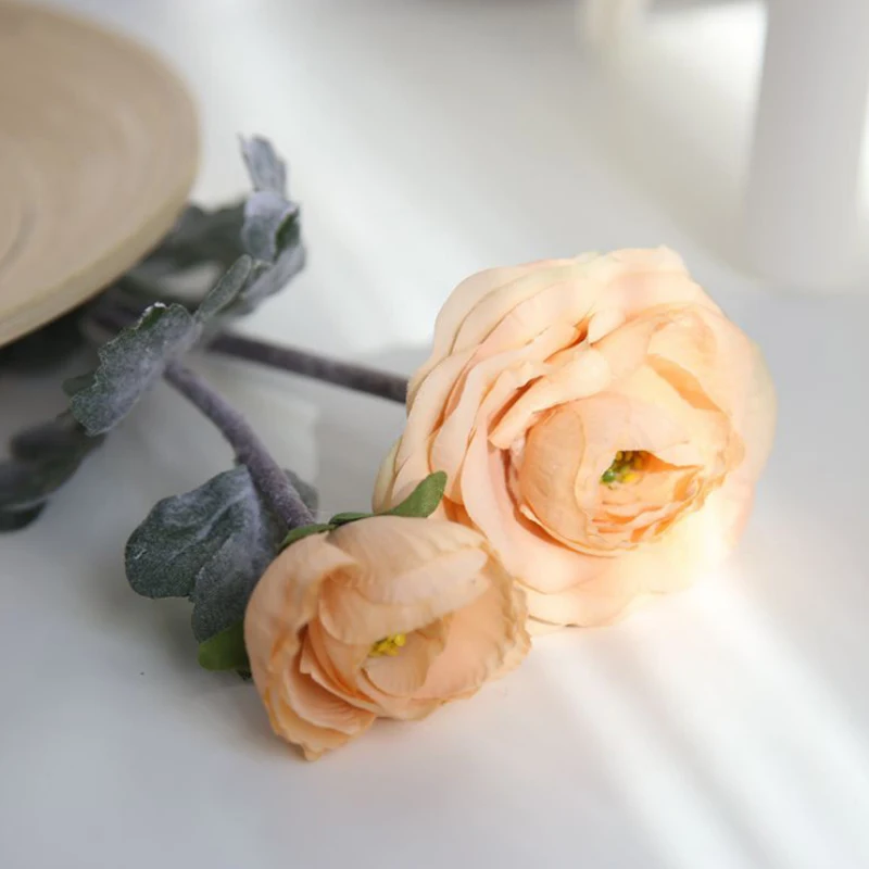STAR FLOWER 1 PCS Artificial 4 Flower Heads Ranunculus asiaticus Peony Silk Flowers Wedding Home Decoration Gift 02061 | Дом и сад