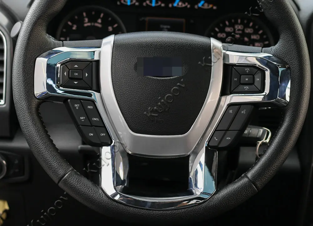 Интерьер Хром ABS кнопки рулевого колеса рамка кольцо отделка наклейка для Ford F150
