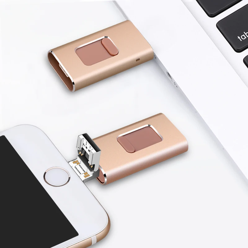 BRU 16G32G64G128G 4в1 OTG USB флеш накопитель для iPhone5s/6/6plus/7/8/X/XR IOS Android type C Флешка