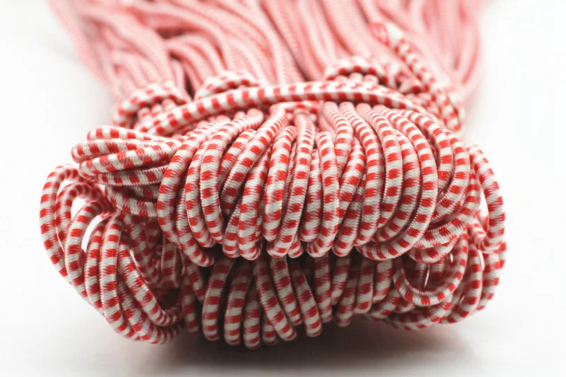 red and white 4 метра прочная эластичная веревка банджи амортизирующий шнур растягивающаяся веревка для изготовления ювелирных изделий Сделай Сам наружный проект палатка Каяк Лодка сумка багаж - Цвет: red and white