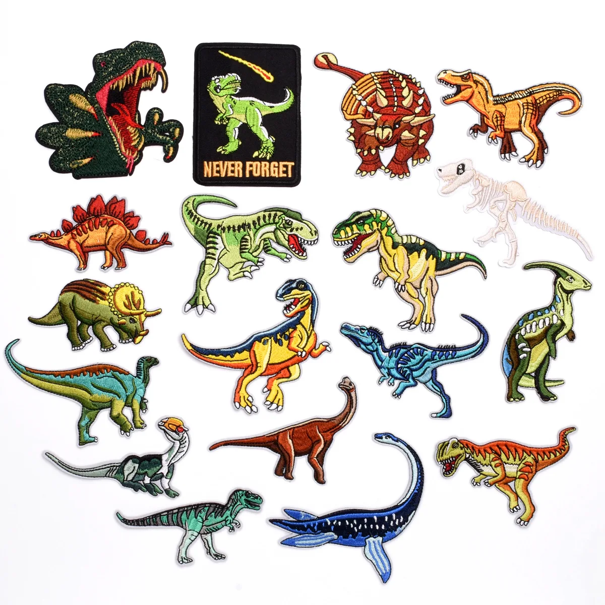 

Various Cartoon dinosaur Tyrannosaurus Rex Patch Embroidered Applique Sewing Patch Clothes Stickers Garment Apparel Accessories