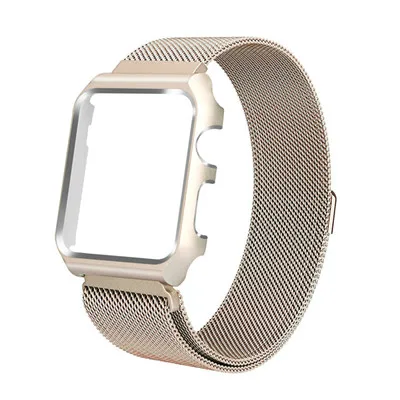 Миланский ремешок+ чехол для Apple Watch 42 мм, 38 мм, 44 мм, 40 мм, браслет из нержавеющей стали, наручные Ремешки для наручных часов iwatch 4 3 2 1