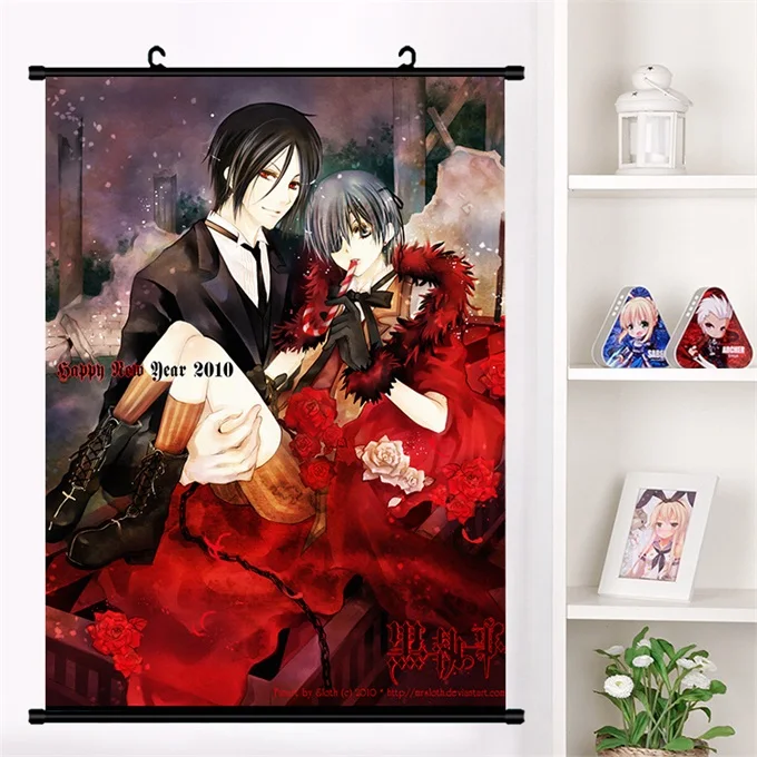 M Аниме Черный дворецкий kuroshitsuji Ciel Phantomhive настенный свиток Фреска плакат Настенные подвесные плакаты Otaku коллекция домашнего декора - Цвет: M