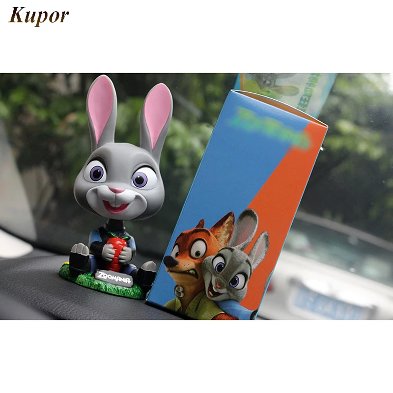 

New Cartoon Rabbit Fox Shook Head Doll Car Ornaments Cute Creative Car Doll Car Interior Accessories Decorations