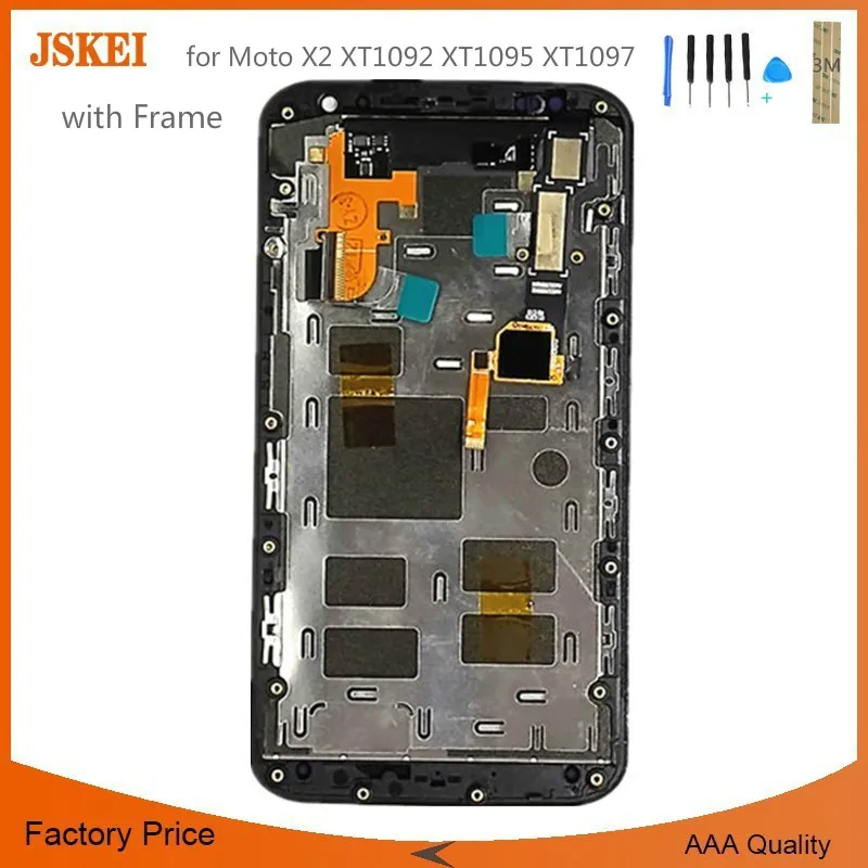 Для Motorola для Moto X2 XT1092 XT1095 XT1097 ЖК дисплей с сенсорным экраном дигитайзер рамкой в