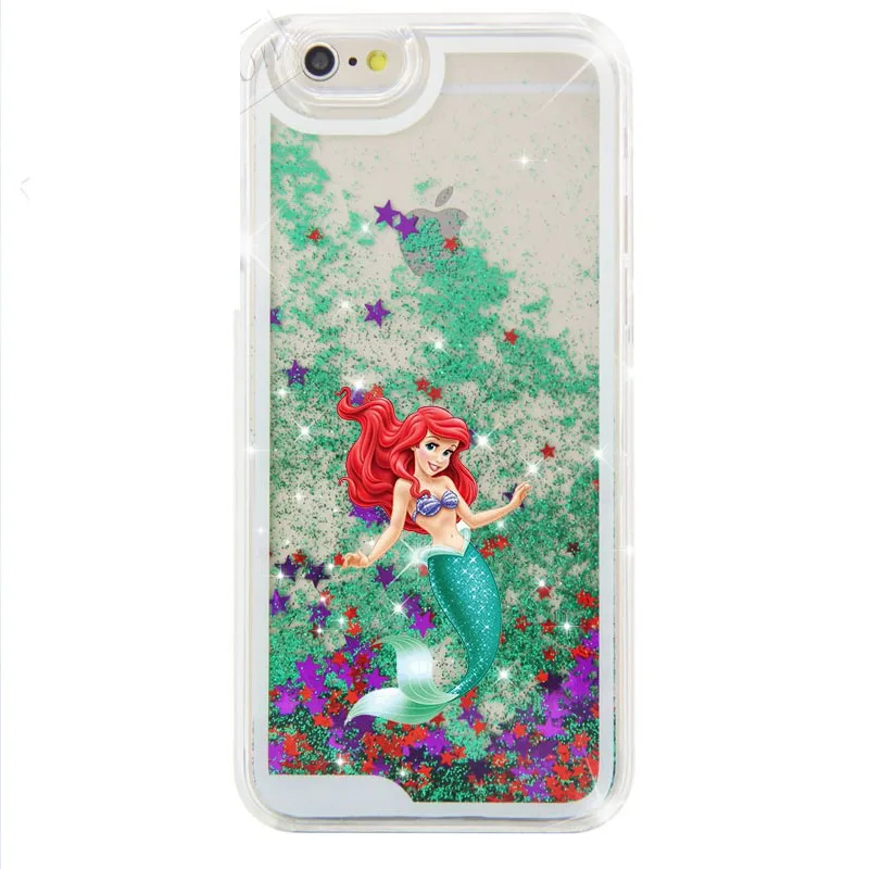 JiBan Star поток песка Чехол для iphone 7 8 Plus X случае Микки и Минни Маус пух Русалка