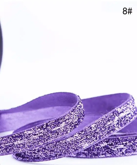 8Dark purple 5 м/лот 15 мм блестящая бархатная лента Свадебная вечеринка Рождественский обруч-украшение для волос ручной работы подарочная упаковка для девочек DIY бантик для волос - Цвет: 8Dark purple