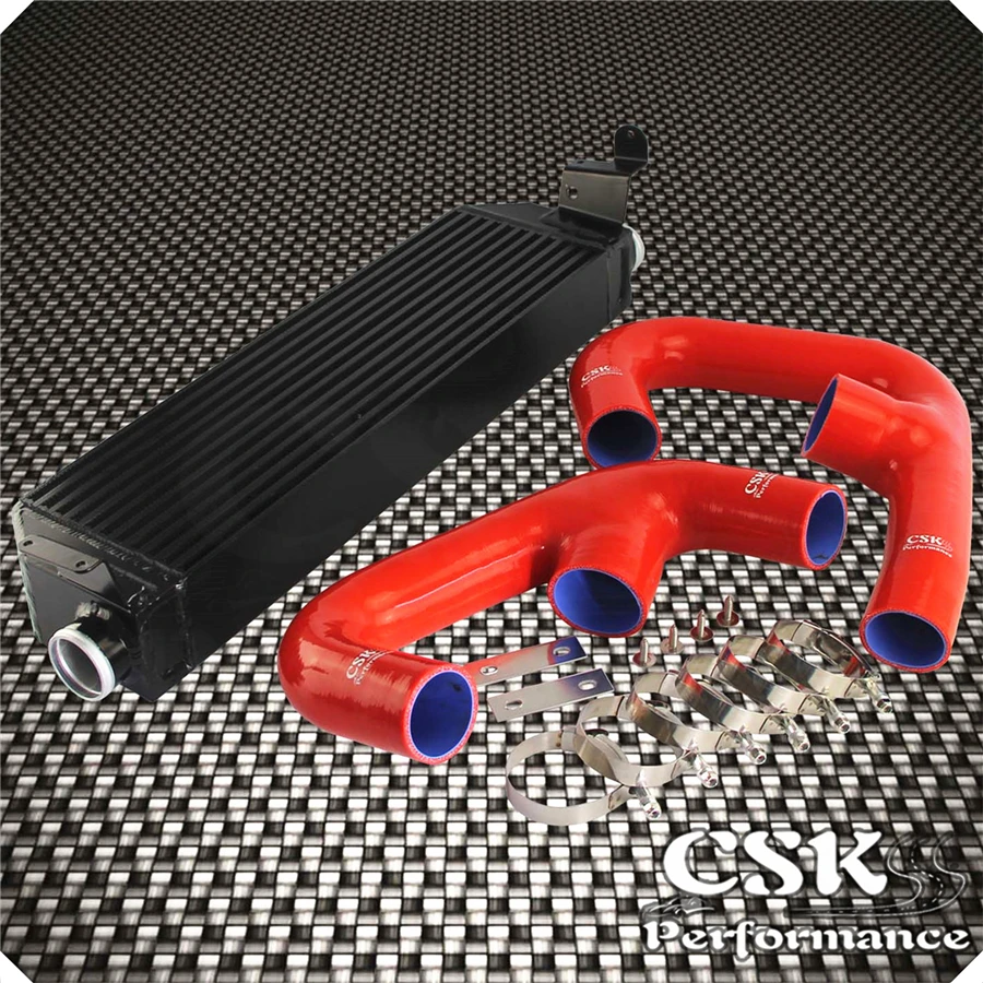 FMIC Серебряный алюминиевый двойной интеркулер с набором шлангов подходит для