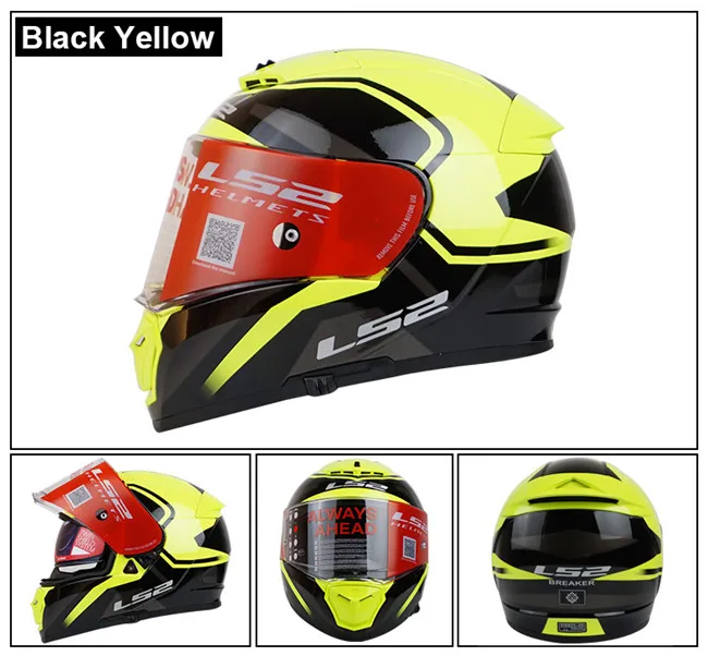 LS2 FF390 мужской мото rcycle шлем с двойными линзами с противотуманной пленкой pinlock хромированное зеркало полное лицо гоночный мото шлемы