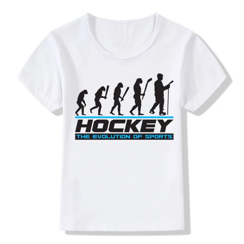 Футболка для мальчиков и девочек Evolution Of Ice Hockeyer Детская летняя повседневная