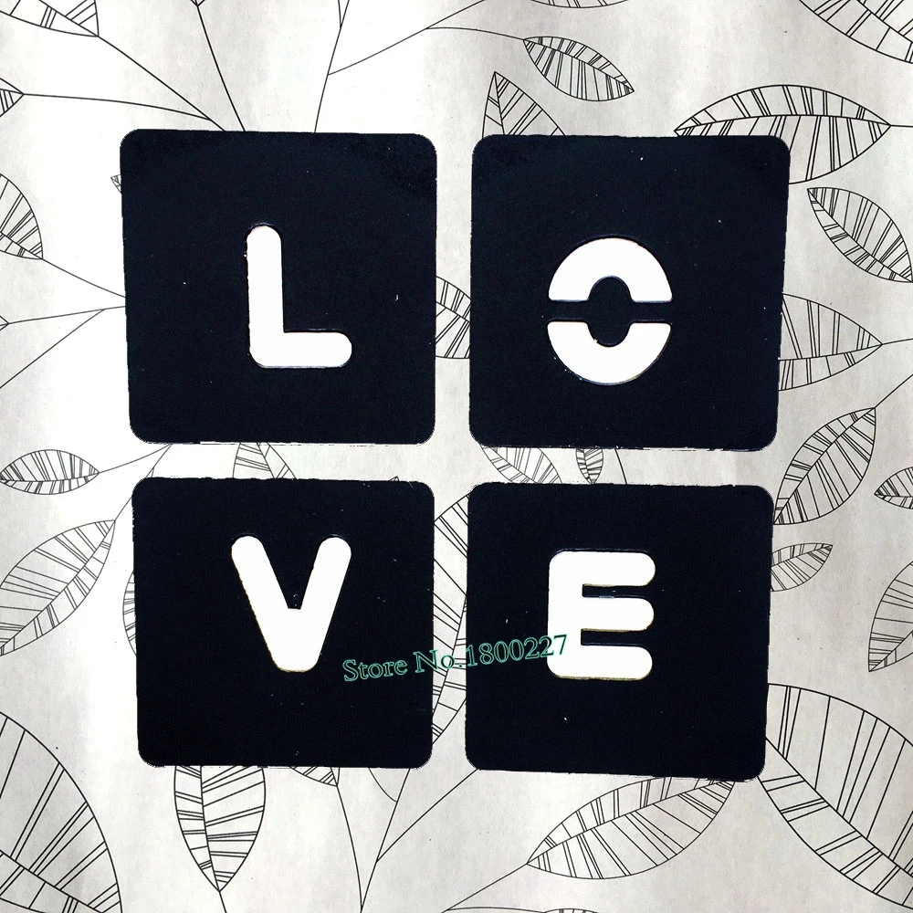 Пустотелые водонепроницаемые трафареты для татуировок с надписью LOVE наклейки