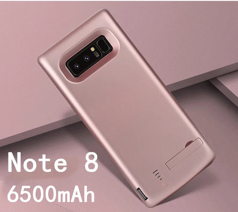 Note8-Rose Тонкий ударопрочный чехол для зарядки аккумулятора 6500 мАч для samsung Galaxy S8 S9 Plus Note 8 Внешний перезаряжаемый внешний аккумулятор - Цвет: Note8-Rose