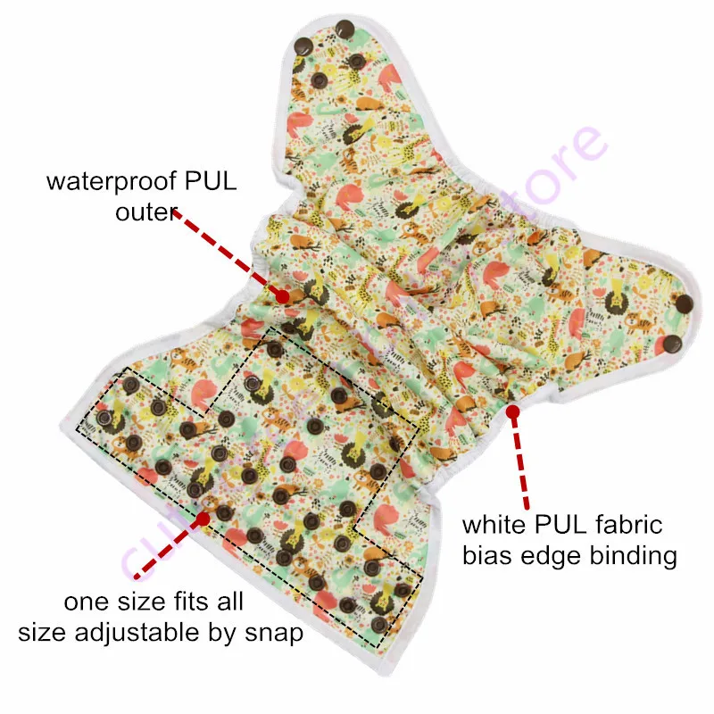 3 шт. водонепроницаемый детский подгузник Детские подгузники с краями и двойной