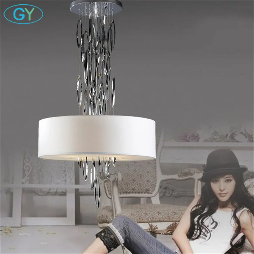 Художественный дизайн современный светодиодный люстр тканевый абажур lumiere