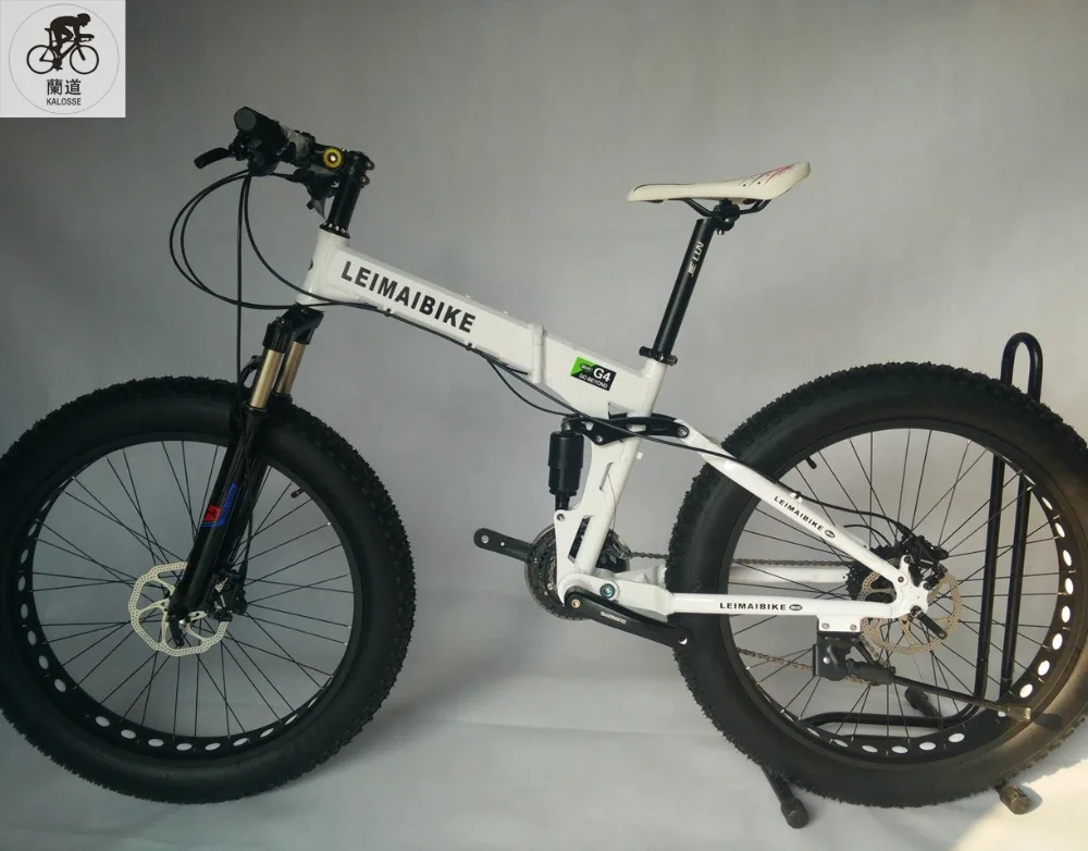 KALOSSE snow folding bike 21/24/27/30 speed Fat bicycle bicicleta mountain 26*4.0 inch beach | Спорт и развлечения