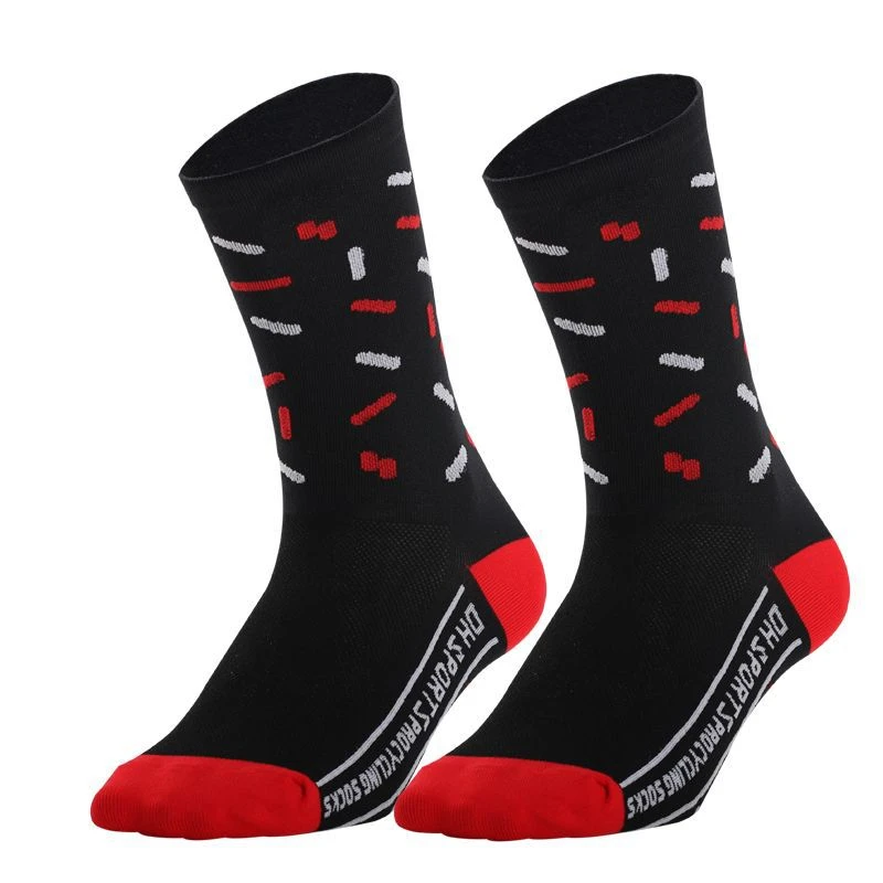 Black red WOSAWE спортивные носки для верховой езды, велосипедные носки до колена, профессиональные летние велосипедные дорожные велосипедные носки, беговые баскетбольные носки высокого качества - Цвет: Black red