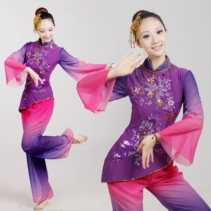 

2017 Limited Ancient Chinese Costume Chinese Classical Dance Costumes Yangko Female National Drum Wear Stage Performanceclothes