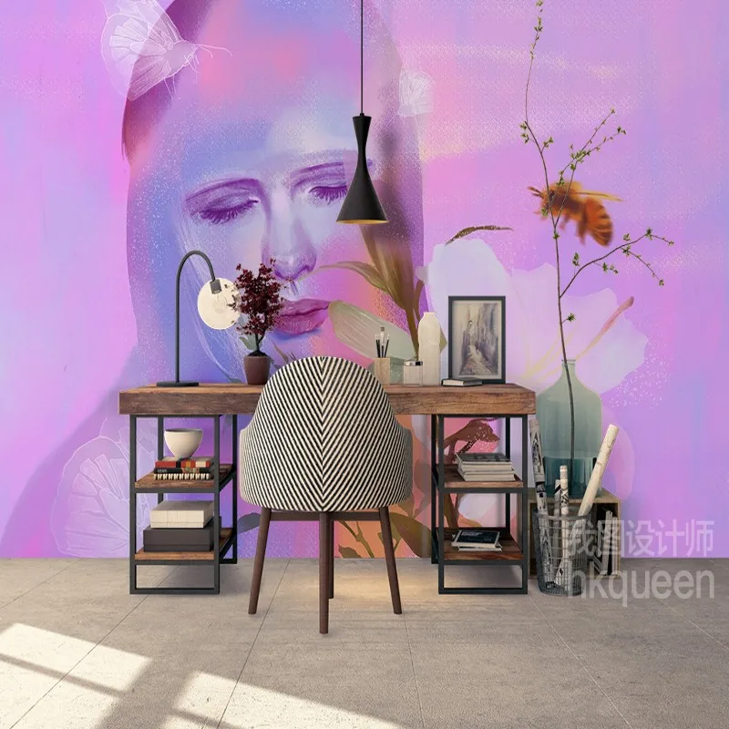 Бесплатная Доставка Современные мечта бабочка цветок фон настенной живописи