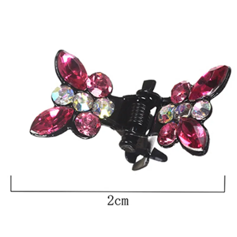 Newest 12PCS Shiny Butterfly Rhinestone Hair Claws Cute Hairpins Accessories |