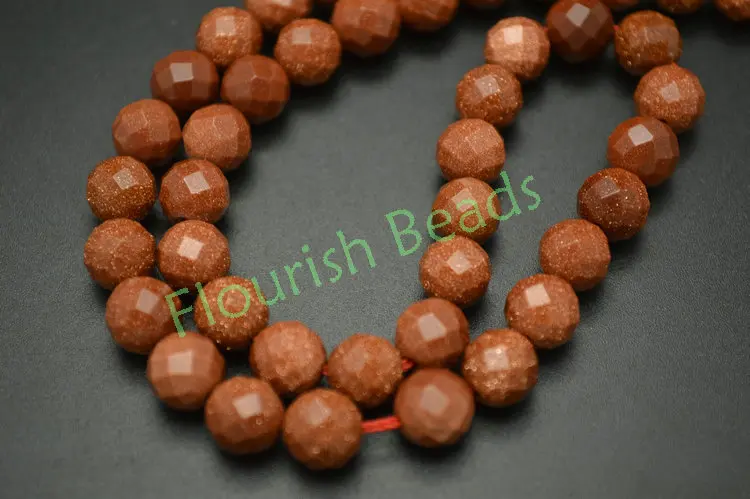 

Faceted Gold Standstone Round Beads Fit Necklace Bracelet Jewelry Making 6mm 8mm 10mm 12mm