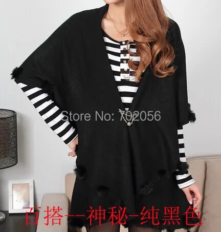 2016 solid color rabbit fur jacquard Cape Poncho vest Cardigan Knitting lady shawl stole wraps Sweater #3618 |