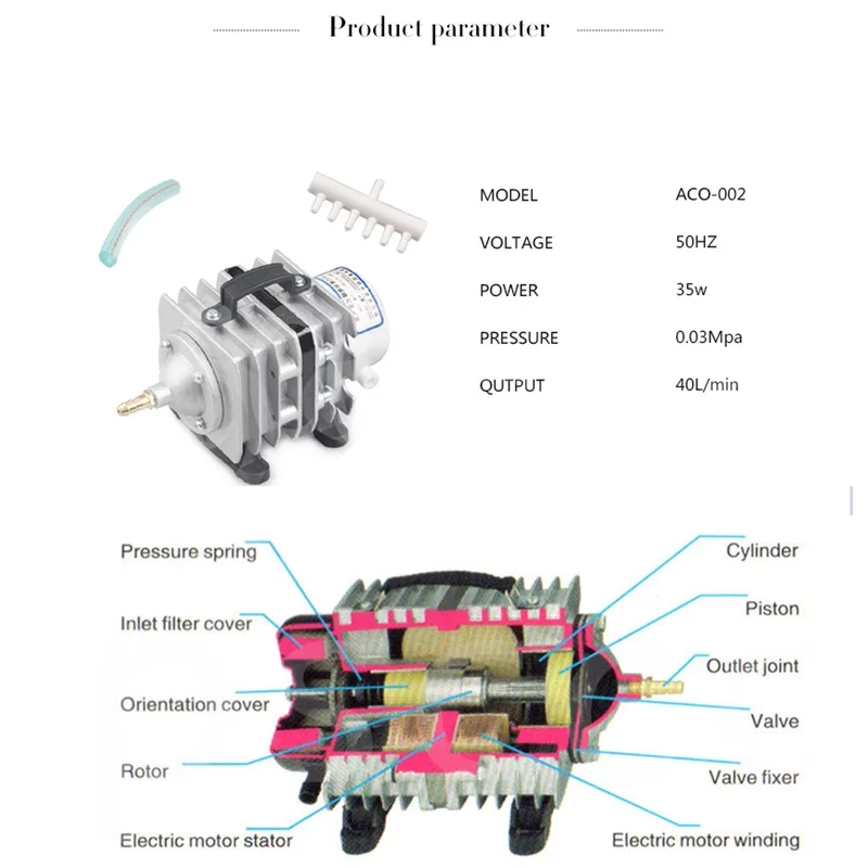 

Electromagnetic Air pump Oxygen Tank Aquarium Air Compressor for laser engraving machine