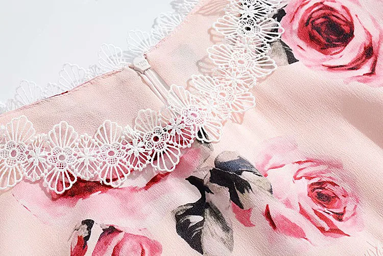Длинное платье Высокое качество Лето г. новые женские вечерние Boho пляжные пикантные Винтаж Элегантный шик шифон печати кружево