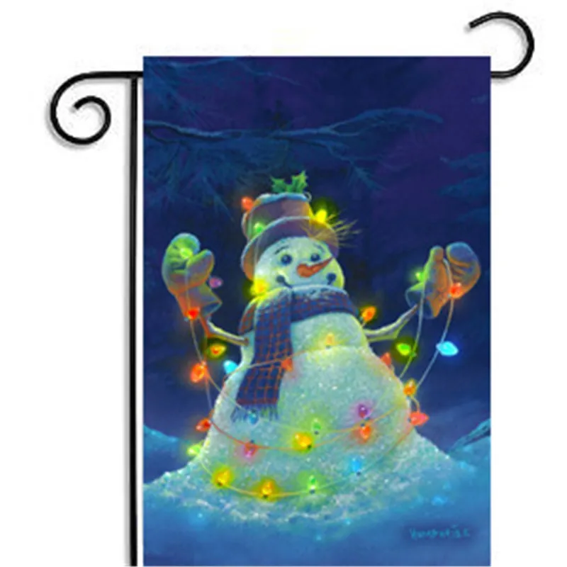 30x45cm Christmas Garden Flag Cartoon Santa Claus Flags and Banners Home Decor Polyester Hanging Banner Gift | Дом и сад