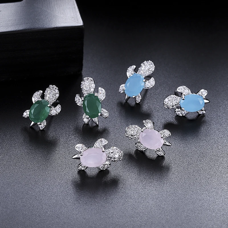 Женские серьги пусеты YANMEI Turtle милые с животными в Корейском стиле 3 цвета