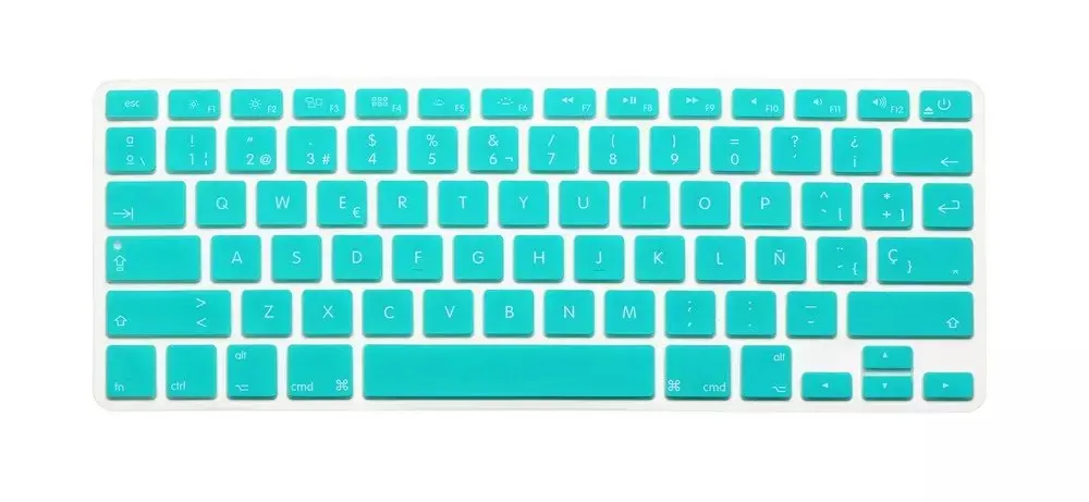 Skyblue Мягкий силиконовый испанский нам клавиша Enter чехол для ноутбука Macbook Air Pro retina 13 15 17 протектор для Mac book клавиатура Испания свяжитесь с нами - Цвет: Skyblue